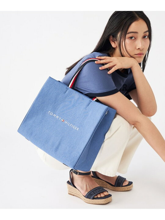 楽天市場】デニムショッパートートバッグ TOMMY HILFIGER トミー 
