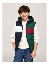 【SALE／50%OFF】(K)TOMMY HILFIGER(トミーヒルフィガー) BOYS カラーブロックリップストップパデッドベスト TOMMY HILFIGER トミーヒルフィガー ジャケット・アウター ブルゾン・ジャンパー グリーン【RBA_E】【送料無料】[Rakuten Fashion]