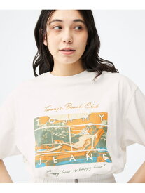 リラックスビーチクラブグラフィックTシャツ TOMMY JEANS トミーヒルフィガー トップス カットソー・Tシャツ ホワイト ネイビー【送料無料】[Rakuten Fashion]