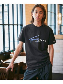 【SALE／50%OFF】レギュラーシグネチャーロゴTシャツ TOMMY JEANS トミーヒルフィガー トップス カットソー・Tシャツ ホワイト ブラック ネイビー【RBA_E】[Rakuten Fashion]