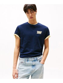 【SALE／40%OFF】レギュラーバブルバックショートスリーブTシャツ TOMMY JEANS トミーヒルフィガー トップス カットソー・Tシャツ ホワイト ネイビー【RBA_E】[Rakuten Fashion]