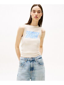 【SALE／50%OFF】スリムバブルロゴタンクトップ TOMMY JEANS トミーヒルフィガー トップス カットソー・Tシャツ ブラック ホワイト【RBA_E】[Rakuten Fashion]