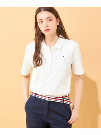 【FUDGE掲載】【CLASSY掲載】【ESSENTIALS】レギュラーカラーピケショートスリーブポロシャツ TOMMY HILFIGER トミーヒルフィガー トップス ポロシャツ ネイビー ホワイト【送料無料】[Rakuten Fashion]