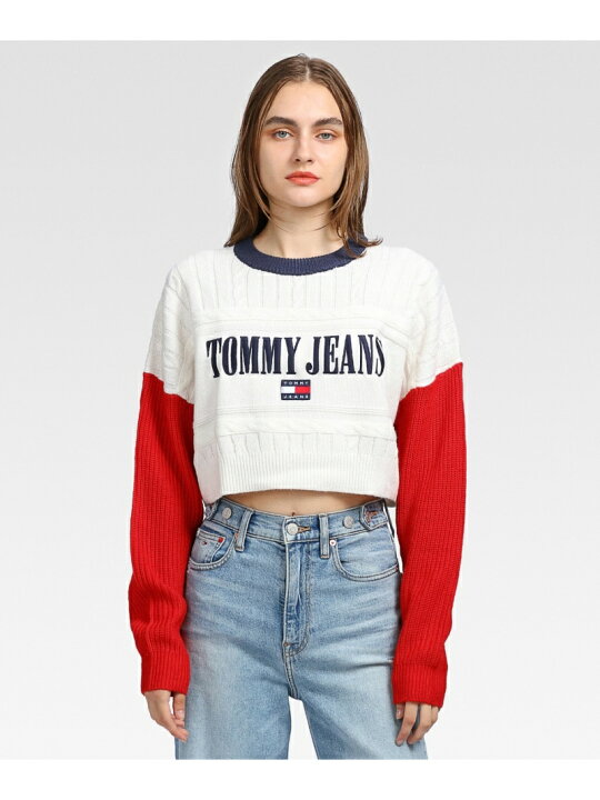 楽天市場】【SALE／50%OFF】クロップドアーカイブセーター TOMMY JEANS 