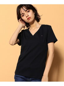 【SALE／30%OFF】(W)TOMMY HILFIGER(トミーヒルフィガー) ベーシックVネック TOMMY HILFIGER トミーヒルフィガー トップス カットソー・Tシャツ ネイビー ホワイト【RBA_E】【送料無料】[Rakuten Fashion]