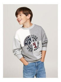 【SALE／50%OFF】(K)TOMMY HILFIGER(トミーヒルフィガー) BOYS モノタイプスプライスプリントトレーナー TOMMY HILFIGER トミーヒルフィガー トップス スウェット・トレーナー グレー【RBA_E】【送料無料】[Rakuten Fashion]