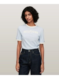 (W)TOMMY HILFIGER(トミーヒルフィガー) モノタイプフロッククルーネックTシャツ TOMMY HILFIGER トミーヒルフィガー トップス カットソー・Tシャツ ネイビー ブルー ベージュ ホワイト【送料無料】[Rakuten Fashion]