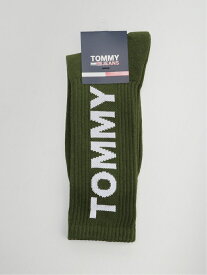 (M)TOMMY HILFIGER(トミーヒルフィガー) TJ BOLD LOGO SOCKS TOMMY JEANS トミーヒルフィガー 靴下・レッグウェア 靴下 グリーン ブラック ホワイト[Rakuten Fashion]