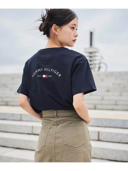 【SALE／45%OFF】80SリンガーTシャツ ユニセックス  オンライン限定 TOMMY HILFIGER トミーヒルフィガー トップス カットソー・Tシャツ ブラック ブルー ネイビー【RBA_E】[Rakuten Fashion]