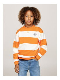 【SALE／50%OFF】(K)TOMMY HILFIGER(トミーヒルフィガー) KIDS ストライプクルーネックトレーナー TOMMY HILFIGER トミーヒルフィガー トップス スウェット・トレーナー オレンジ【RBA_E】【送料無料】[Rakuten Fashion]
