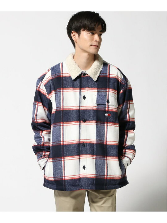 楽天市場】(M)TOMMY HILFIGER(トミーヒルフィガー) チェックシェルパ 
