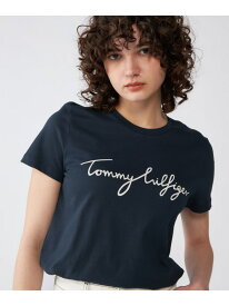 (W)TOMMY HILFIGER(トミーヒルフィガー) ロゴクルーネックTシャツ TOMMY HILFIGER トミーヒルフィガー トップス カットソー・Tシャツ ネイビー ブラック ホワイト【送料無料】[Rakuten Fashion]