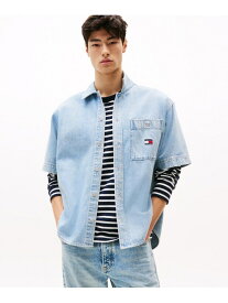 デニムスケーターショートスリーブシャツ TOMMY JEANS トミーヒルフィガー トップス シャツ・ブラウス ブルー【送料無料】[Rakuten Fashion]
