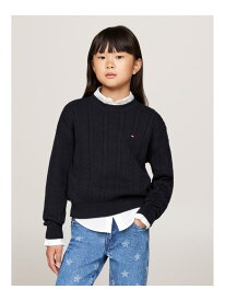 (K)TOMMY HILFIGER(トミーヒルフィガー) GIRLS ケーブルセーター TOMMY HILFIGER トミーヒルフィガー トップス ニット ネイビー ホワイト【送料無料】[Rakuten Fashion]