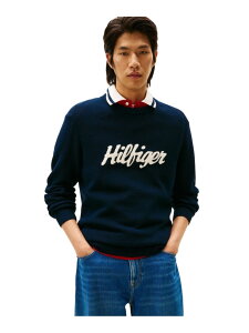 �V�[�Y�i���O���t�B�b�N�R�b�g���N���[�l�b�N�Z�[�^�[ TOMMY HILFIGER �g�~�[�q���t�B�K�[ �g�b�v�X �j�b�g �z���C�g �l�C�r�[�y���������z[Rakuten Fashion]