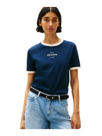 【SALE／50%OFF】モノタイプクルーネックトップス TOMMY HILFIGER トミーヒルフィガー トップス カットソー・Tシャツ レッド ネイビー【RBA_E】【送料無料】[Rakuten Fashion]