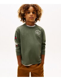 BOYS マークプリントロングスリーブTシャツ TOMMY HILFIGER トミーヒルフィガー トップス カットソー・Tシャツ ホワイト グリーン【送料無料】[Rakuten Fashion]