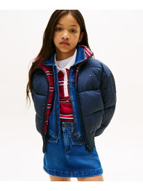 GIRLS リバーシブルパファーボンバージャケット TOMMY HILFIGER トミーヒルフィガー ジャケット・アウター ブルゾン・ジャンパー ネイビー【送料無料】[Rakuten Fashion]