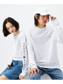 【オンライン限定】ショルダーロゴロングスリーブTシャツ ロンT TOMMY HILFIGER トミーヒルフィガー トップス カットソー・Tシャツ ホワイト ネイビー【送料無料】[Rakuten Fashion]