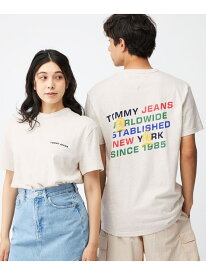 【SALE／50%OFF】スラントクレストグラフィックTシャツ TOMMY JEANS トミーヒルフィガー トップス カットソー・Tシャツ ホワイト ブラック【RBA_E】[Rakuten Fashion]