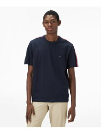 【SALE／50%OFF】グローバルストライプテープTシャツ TOMMY HILFIGER トミーヒルフィガー トップス カットソー・Tシャツ ネイビー ホワイト【RBA_E】【送料無料】[Rakuten Fashion]