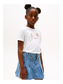 【SALE／50%OFF】GIRLS バーシティTシャツ TOMMY HILFIGER トミーヒルフィガー トップス カットソー・Tシャツ ピンク ホワイト【RBA_E】[Rakuten Fashion]