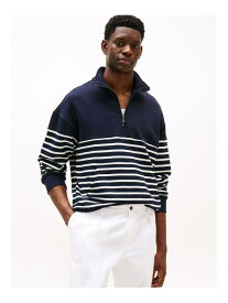 【SALE／50%OFF】パネルボーダーハーフジッププルオーバー TOMMY HILFIGER トミーヒルフィガー トップス スウェット・トレーナー ブルー【RBA_E】【送料無料】[Rakuten Fashion]