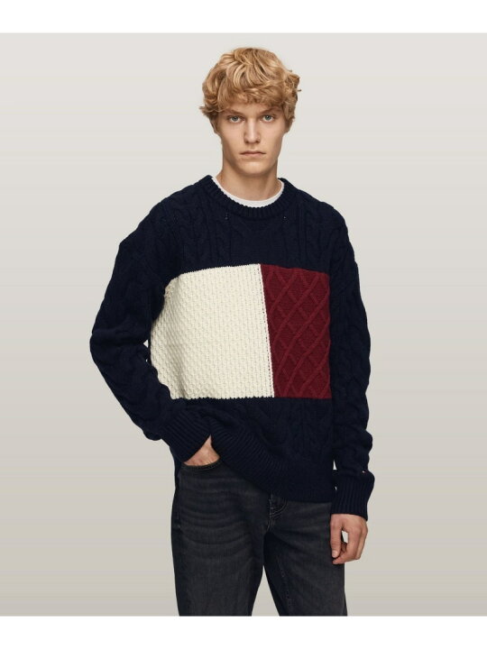 楽天市場】【SALE／50%OFF】ケーブルフラッグセーター TOMMY HILFIGER 
