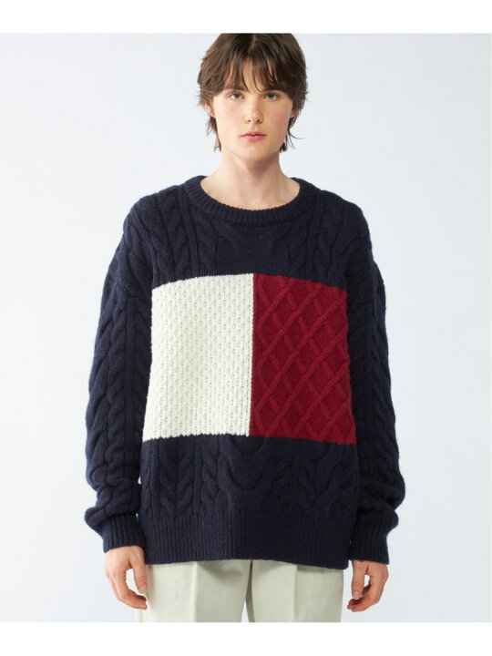 楽天市場】【SALE／40%OFF】ケーブルフラッグセーター TOMMY HILFIGER 