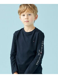 BOYS エッセンシャルロゴロングスリーブTシャツ TOMMY HILFIGER トミーヒルフィガー トップス カットソー・Tシャツ ネイビー ホワイト【送料無料】[Rakuten Fashion]