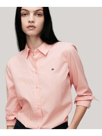 【SALE／50%OFF】(W)TOMMY HILFIGER(トミーヒルフィガー) ポプリンレギュラーシャツ TOMMY HILFIGER トミーヒルフィガー トップス シャツ・ブラウス イエロー ホワイト ピンク【RBA_E】【送料無料】[Rakuten Fashion]