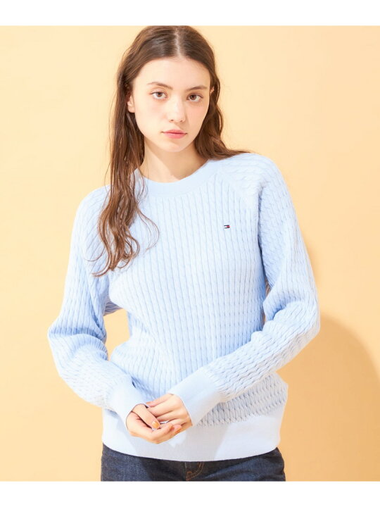 楽天市場】コットンケーブルクルーネックセーター TOMMY HILFIGER 