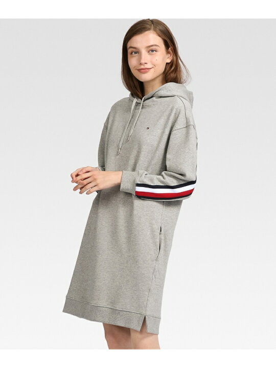 楽天市場 Sale 40 Off W Tommy Hilfiger トミーヒルフィガー シグネチャートリムスウェットワンピース Tommy Hilfiger トミーヒルフィガー ワンピース 長袖ワンピース グレー ネイビー Rba E 送料無料 Rakuten Fashion Tommy Hilfiger