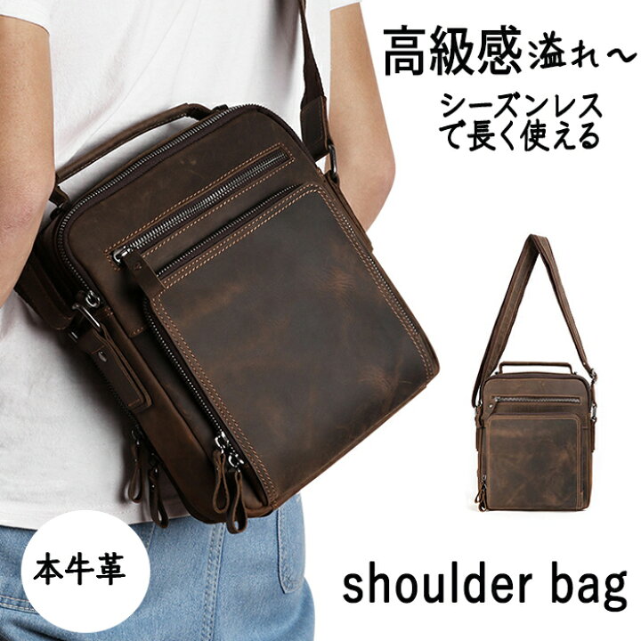 楽天市場】ショルダーバッグ メンズ 本牛革バッグ メンズバッグ メンズ 