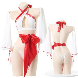 セクシー 巫女 コスプレ みこコスプレ 衣装 服 ミコさん ブラトップ 和装 和風 和服 神社 巫女装束 袴 浴衣 着物 着物ドレス 花魁コスプレ トップス セクシー コスチューム 上下セット 一式 レディース 過激コスプレ エロい 制服コスプレ 女性 大人用 可愛い