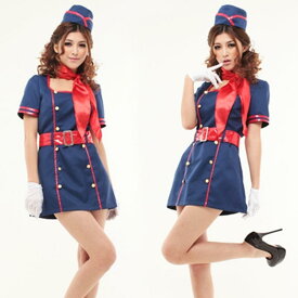 ハロウィン コスプレ 衣装 スチュワーデス コスプレ キャビンアテンダント ネイビー色 セクシー コスチューム CA ミニスカ ハロウィン仮装 ハロウィン衣装 半袖 スカーフ レディース 客室乗務員 パーティー 制服コスプレ こすぷれ ワンピース 女性 大人用 可愛い