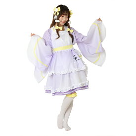 【6】あす楽 紫色 アイドル風 メイド服 ゴスロリ ロリータ コスプレ衣装 コスチューム ハロウィン 仮装 大人用 女 レディース
