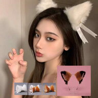 猫耳 カチューシャ クリップ 2way 両用タイプ 鈴付き きつね耳 獣耳 狐 キツネの耳 キツネダンス 狼 ネコ…