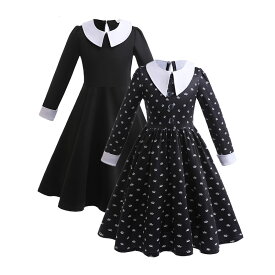 子供プリンセスドレス　 コスチューム ドレス 礼服 コスプレ衣装 ドレス ブラック 衣装 変装 仮装 制服 日常服 コスチューム 演出服 長袖 ドレス　100cm～160cm