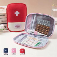 薬ポーチ 携帯用 薬入れ 薬ケース 薬手帳ケース お出かけ 旅行用ポーチ 収納ポーチ 布製 布 救急箱 救急…