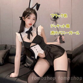 透け感 バニーガール コスプレ レディース セクシー ランジェリー 超過激 ジャケット風 バニー衣装 セクシー ねこ コスプレ衣装 猫耳カチューシャ 兎耳 猫女 ネコ 下着 黒猫 コスプレ スケワンピース セクシーコスチューム キャットガール アニマル 過激コスプレ エロい服