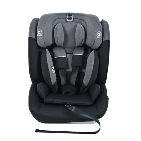 【トップテザー】新安全基準R129適合 チャイルドシート ISOFIX 1歳～12歳頃 76～150cm ジュニアシート 長く使える 洗える 取付簡単 キッズシート ベビーシート ドリンクホルダー付き 出産祝い【ブラック+グレー】 LPP-PP322678AAA