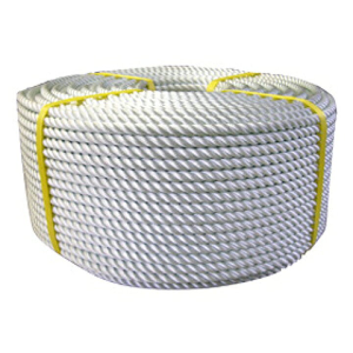 楽天市場】NANAI20100 【送料無料】 ナイロンロープ 白 20mm×100m 