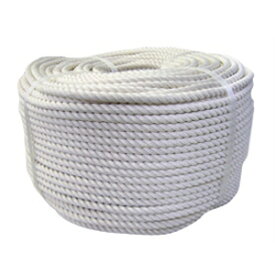 綿（混紡）ロープ　白　22mm×100m　NAMEN22100　名古屋製鋼 NAMEN22100