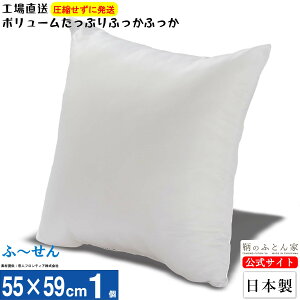 クッション 中身 【ふーせん】 55×59cm 日本製 洗える テイジン ポリエステル綿 カバー 用 腰痛対策 椅子 ヌード 背もたれ ソファー ハンドメイド ボリューム たっぷり 交換 入れやすい 圧縮せ