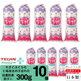 手芸わた 【送料無料】 300g 抗菌 防臭 防ダニ 10個 テイジン マイティトップ 手芸綿 綿 ポリエステル綿 クッション ぬいぐるみ 座布団 テディベア 白 詰め綿 つめわた フェルト ふっくら シート状 日本製 自社工場 製造 【鞆のふとん家 公式サイト】