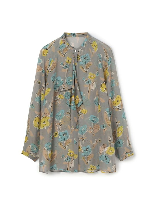 楽天市場】【SALE／30%OFF】リンズフラワープリント ボウタイブラウス 