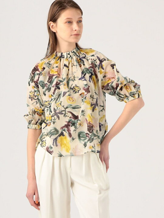 楽天市場】【SALE／30%OFF】アピースフラワープリント ネックギャザー 