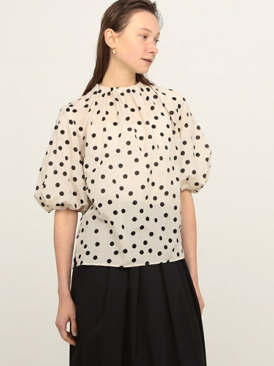 楽天市場】【SALE／30%OFF】コットンシルクドットプリント ネック 