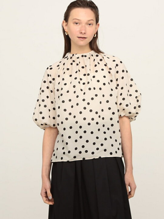 楽天市場】【SALE／30%OFF】コットンシルクドットプリント ネック 